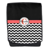 Mit Monogramm Zickzack Schwarz/Weiß-Rucksack Rucksack (Vorderseite)