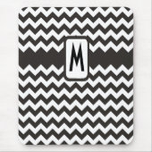 Mit Monogramm Zigzag Mousepad: Schwarze, weiße Che Mousepad (Vorne)