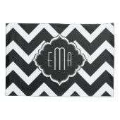 Mit Monogramm Zigzag Zickzack Muster Kissenbezug (Rückseite)