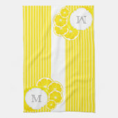 Mit Monogramm Zitronen für Limonade Geschirrtuch (Vertikal)