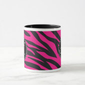 Mit Monogramm, zuerst rosa schwarzes Zebra Tasse (Zentrum)