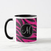 Mit Monogramm, zuerst rosa schwarzes Zebra Tasse (Links)