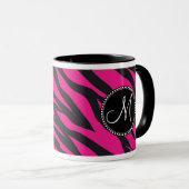 Mit Monogramm, zuerst rosa schwarzes Zebra Tasse (VorderseiteRechts)