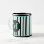 Mit Monogramm Zwei-Tone-Kaffee-Tasse Zweifarbige Tasse (Vorderseite Links)