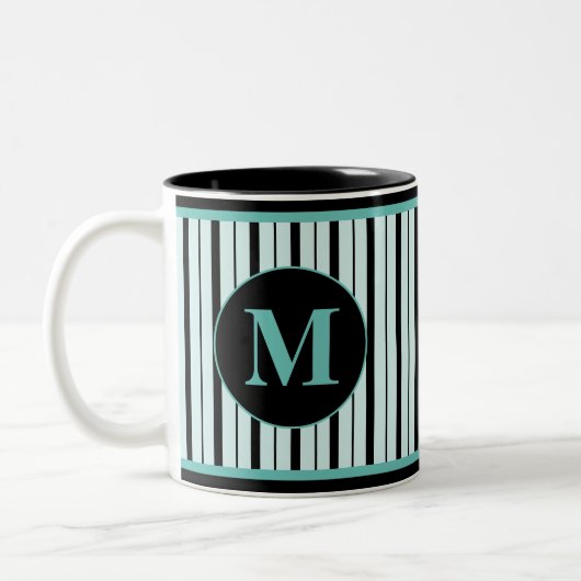 Mit Monogramm Zwei-Tone-Kaffee-Tasse Zweifarbige Tasse (Links)