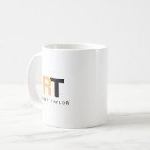 Mit Monogramm zwei Tonen Personalisiert Kaffeetasse (Vorderseite Links)