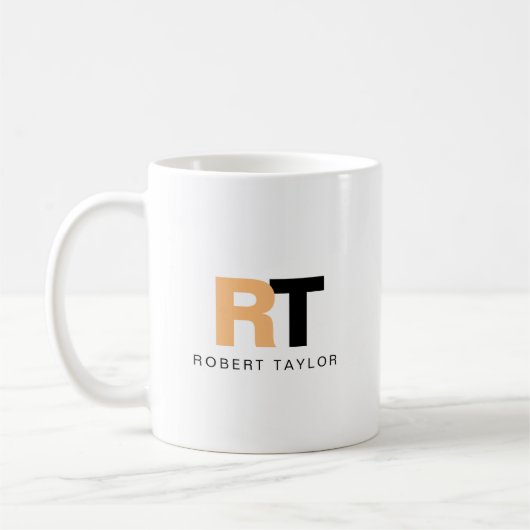 Mit Monogramm zwei Tonen Personalisiert Kaffeetasse (Links)