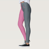 Mit Monogramm zwei Tonen Personalisiert Leggings (Links)
