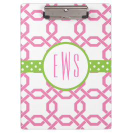 Mit Monogramm Zwischenplatine aus Gitter und Grosg Klemmbrett