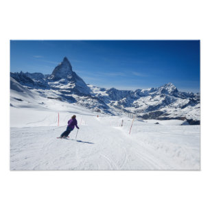 Mit Mt. Matterhorn in Zermatt Ski fahren, die Fotodruck