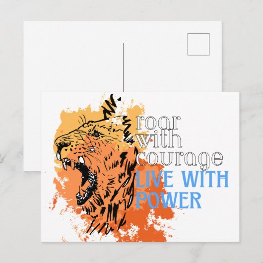 Mit Mut, mit Power leben Postkarte (Vorne/Hinten)