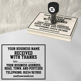 Mit Name, Adresse und Datum erhalten Gummistempel