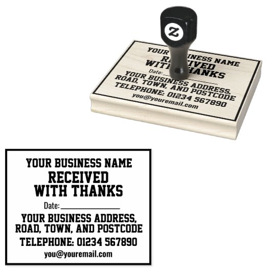 Mit Name, Adresse und Datum erhalten Gummistempel (Stempel)