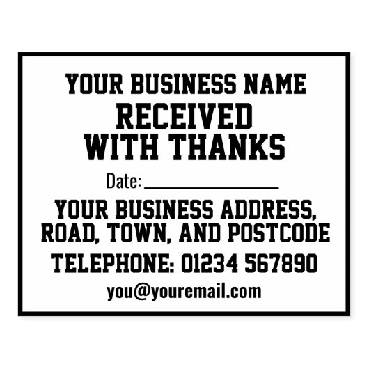 Mit Name, Adresse und Datum erhalten Gummistempel (Prägung)