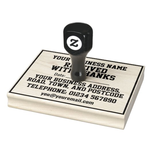 Mit Name, Adresse und Datum erhalten Gummistempel (Stempel)