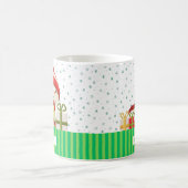 Mit Name Snowman farbenfrohe Weihnachten anpassen Kaffeetasse (Mittel)