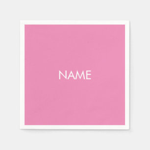 Mit Namen anpassen, minimalistisch rosa, weiß Serviette