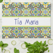 Mit Namen 💛 💙 Atemberaubenden blauen und gelben Geschirrtuch (Gefaltet)