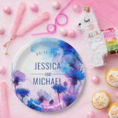 💍 mit Namen Cornblumen und Lavender Elegance Pappteller (Party)