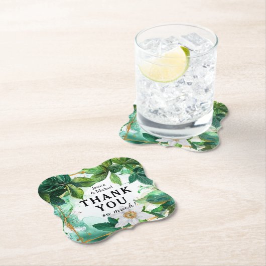 💍 mit Namen Danke Passiflora Serenity Untersetzer (Vor Ort)