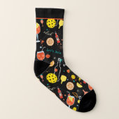 Mit Namen Diners und 🍾 🥂 Drinks - Pickleball Socken (Links - Innen)