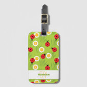 Mit Namen 🐞 Frühlingspicklebus auf frisch grünem  Gepäckanhänger (Vorderseite Vertikal)