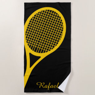 Mit Namen Gelb 🎾 Tennisschläger Strandtuch