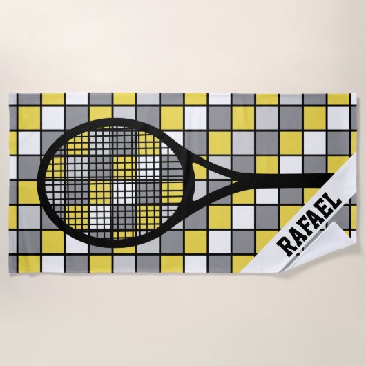 Mit 🎾 Namen geprüft Strandtuch (Vorderseite)