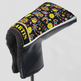 Mit Namen, Groovy, Retro 90er, schwarz Golf Headcover