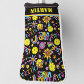 Mit Namen, Groovy, Retro 90er, schwarz Golf Headcover (Rotieren 90)