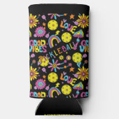 Mit Namen, Groovy, Retro 90er, schwarz Selters Dosenkühler (Rückseite)