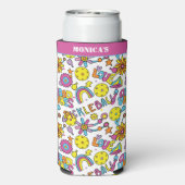 Mit Namen, Groovy, Retro 90er, weiß Selters Dosenkühler (Seltzer Rückseite)