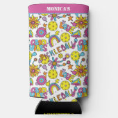 Mit Namen, Groovy, Retro 90er, weiß Selters Dosenkühler (Rückseite)