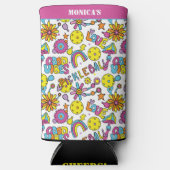 Mit Namen, Groovy, Retro 90er, weiß Selters Dosenkühler (Vorderseite)