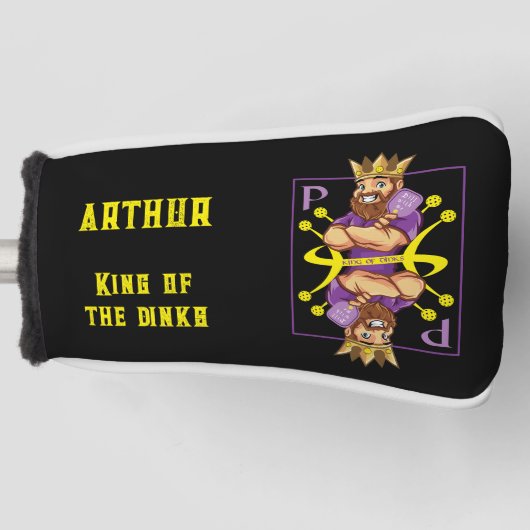 Mit Namen 👑 King-dinks - Pickleball Golf Headcover (Vorderseite)