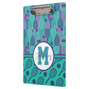 Mit Namen Mini und lila Tennisschläger  Klemmbrett