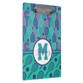 Mit Namen Mini und lila Tennisschläger  Klemmbrett (Rechts)