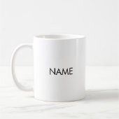 Mit Namen, minimalistisch Schwarz-weiß anpassen Kaffeetasse (Links)
