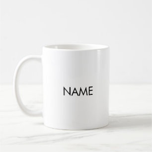 Mit Namen, minimalistisch Schwarz-weiß anpassen Kaffeetasse