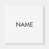Mit Namen, minimalistisch Schwarz-weiß anpassen Magnet (Vorne)