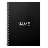 Mit Namen, minimalistisch Schwarz-weiß anpassen Notizblock (Vorderseite)