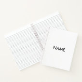 Mit Namen, minimalistisch Schwarz-weiß anpassen Notizblock (Innenseite)