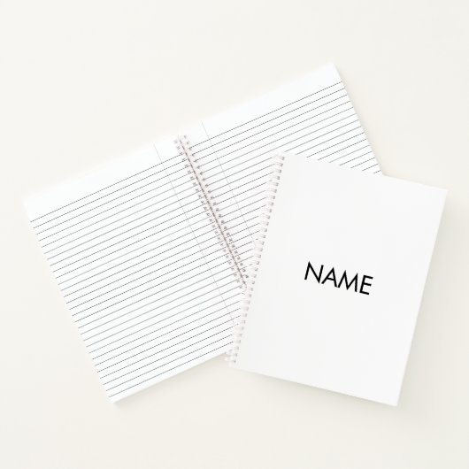 Mit Namen, minimalistisch Schwarz-weiß anpassen Notizblock (Innenseite)
