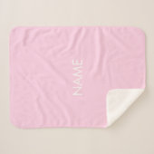 Mit Namen, minimalistischem hellrosa Text anpassen Sherpadecke (Vorderseite (Horizontal))