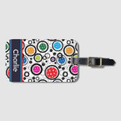 Mit Namen Muster mit Pickleballs Gepäckanhänger (Vorderseite (Horizontal))