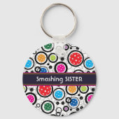 Mit Namen Muster mit Pickleballs Schlüsselanhänger (Vorderseite)