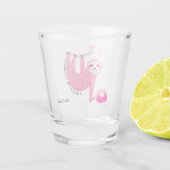 Mit Namen 🦥 Niedliche Pink-Pieptleball-🦥 Schnapsglas (Rückseite)