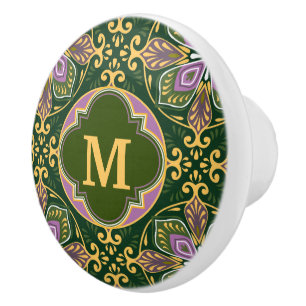 Mit Namen Olive und Lavendel Azulejos Keramikknauf
