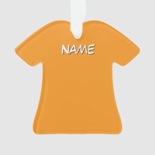 Mit Namen personalisiertes Hemd Orange Lila Ornament