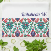 Mit Namen 💙 ❤️ Schöne türkische Fliesen Geschirrtuch (Gefaltet)